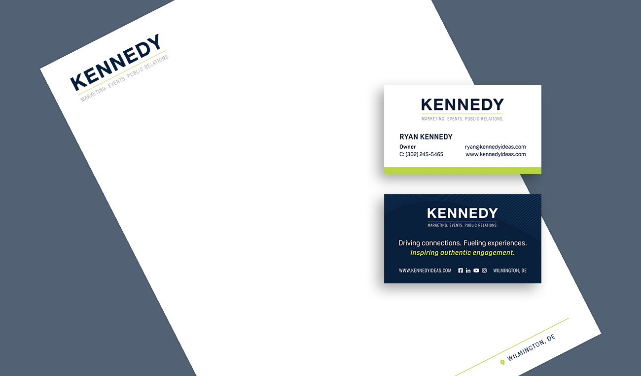 KENNEDY business card and letterhead